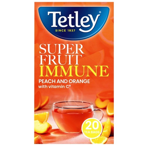 Tetley Peach & Orange Flavour Tea Pack of 4x20s