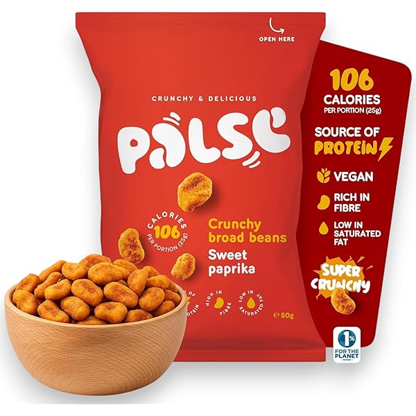 Palse Crunchy Sweet Paprika Flavour Peas Pack of 12x50g