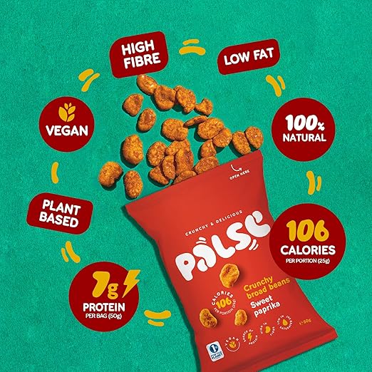 Palse Crunchy Sweet Paprika Flavour Peas Pack of 12x50g