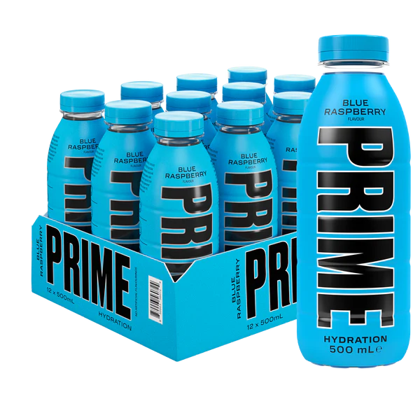 Prime Hydration Blue Raspberry Flavour Drink Pack of 12x500ml