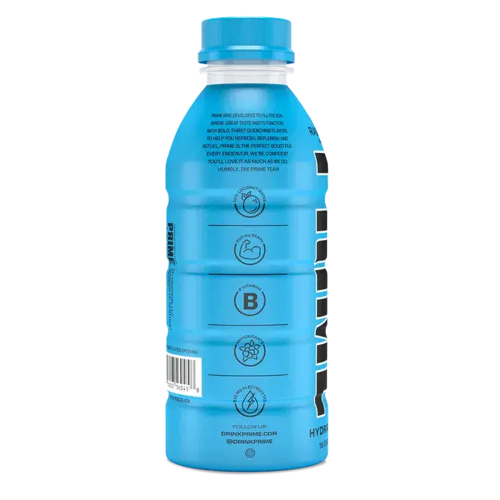 Prime Hydration Blue Raspberry Flavour Drink Pack of 12x500ml