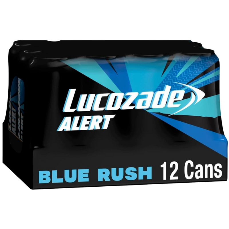 Lucozade Alert Blue Rush Energy Drink Pack of 12x500ml  can