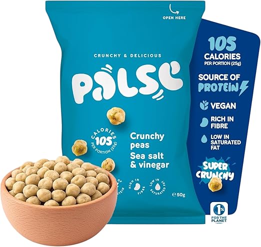 Palse Crunchy Sea Salt & vineger Flavour Peas Pack of 12x50g