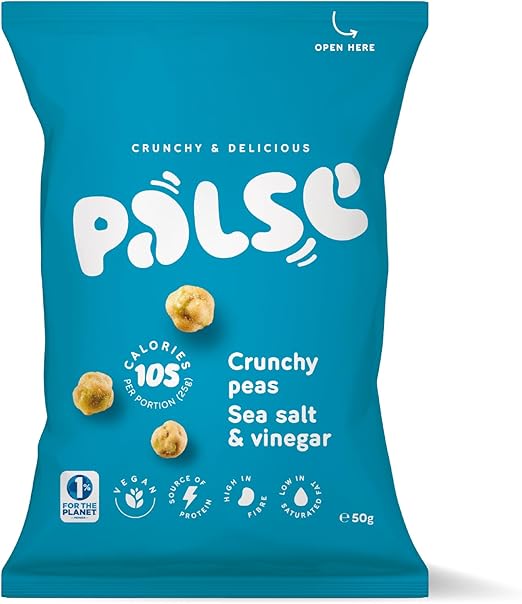 Palse Crunchy Sea Salt & vineger Flavour Peas Pack of 12x50g