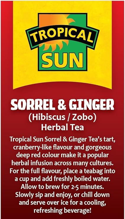 Tropical Sun Sorrel & Ginger Flavour Tea Pack of 6x30g