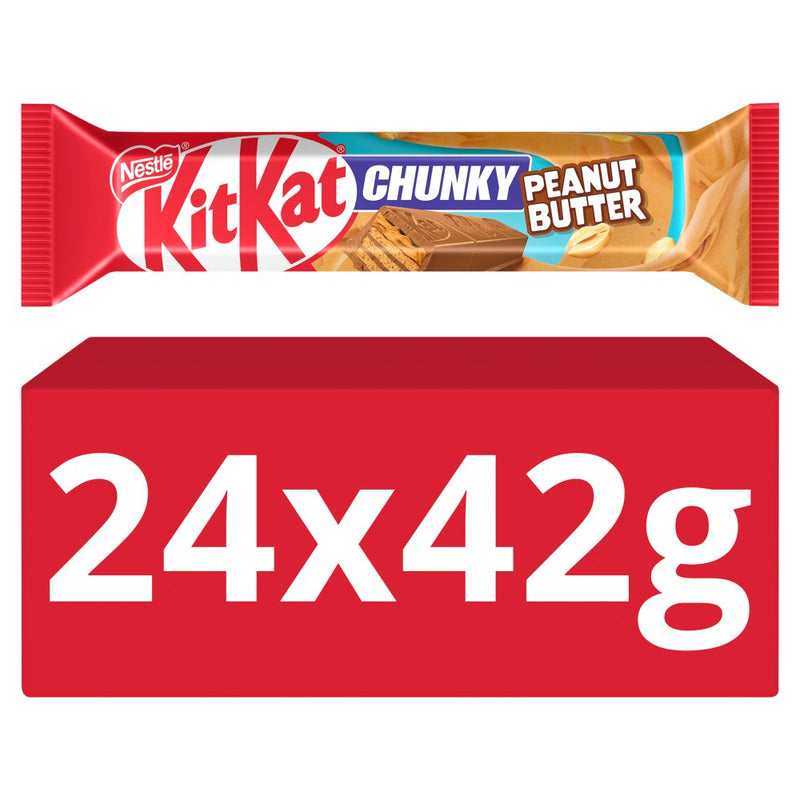 KitKat Chunky Peanut Butter Milk Chocolate Bar Pack of 24x42g