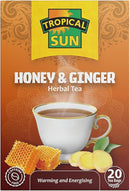 Tropical Sun Honey & Ginger Flavour Tea Pack of 6x30g