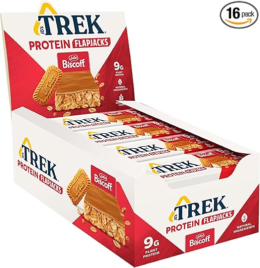 Trek Biscoff Flapjack Vegan Protien Snack Pack of 16x50g