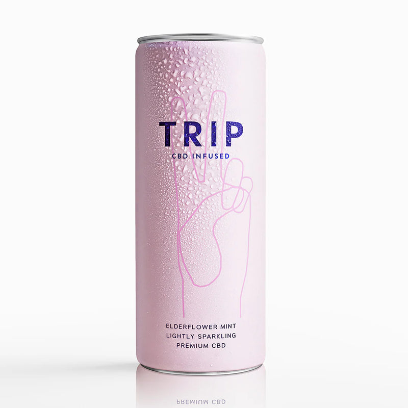 Trip CBD infused Elderflower & Mint Sparkling Water Pack of 12x250ml