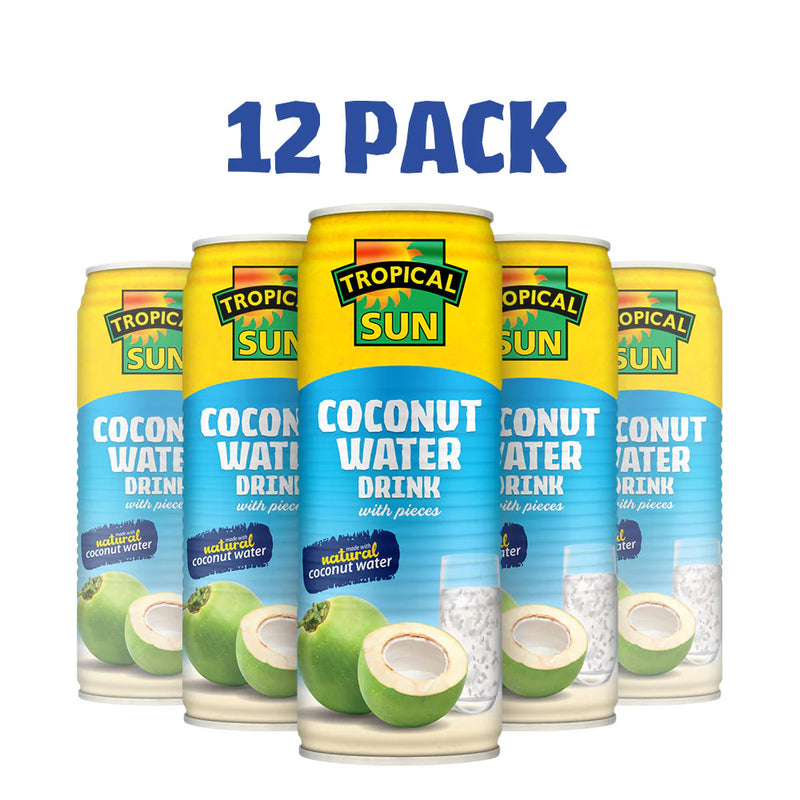 Tropical Sun Natural Coconut Water Pieces Pack of 12x520ml