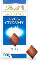 Lindt Excellence Extra Creamy Milk Chocolate Bar Pack of 8x100g