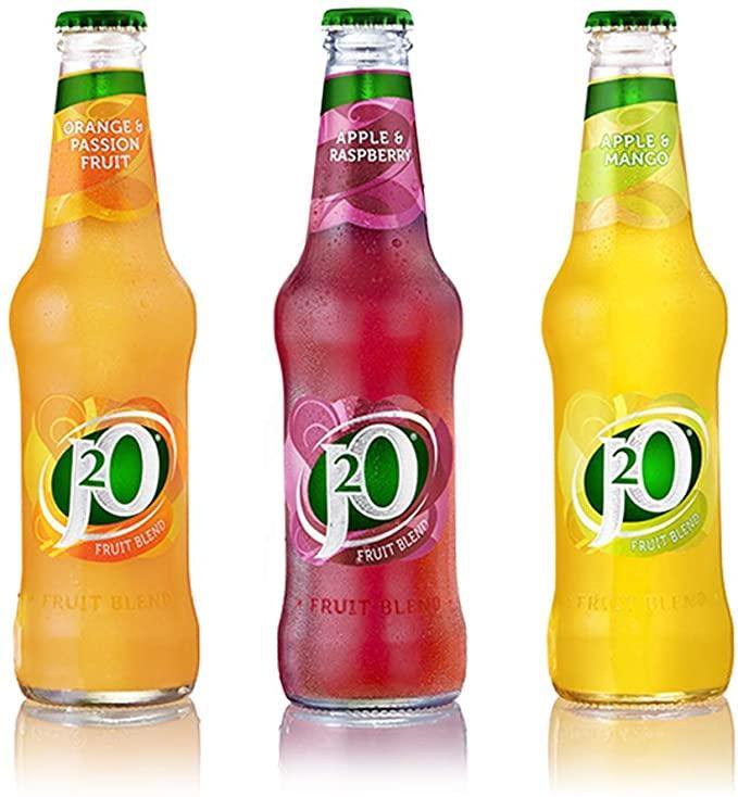 J2O Fruit Blend Apple & Mango,Orange & Passion,Apple & Raspberry - 32x275ml NEW - Papaval