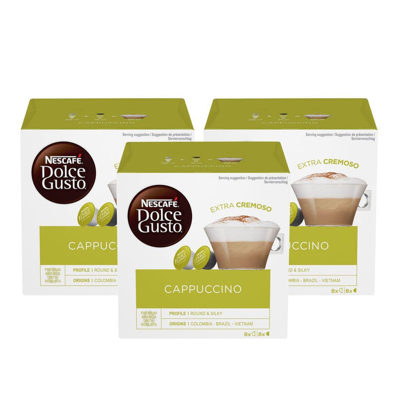 NESCAFÉ Dolce Gusto Cappuccino Extra Cremoso Coffee Pods, (3 x 8) Pack 24 Servings - Papaval