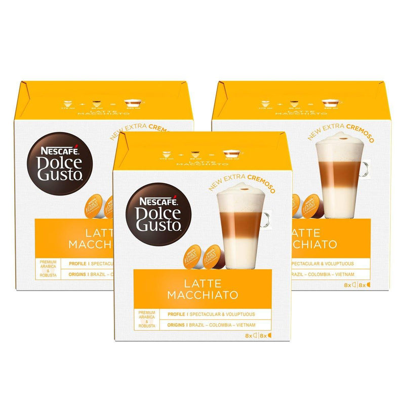 NESCAFÉ DOLCE GUSTO Latte Macchiato Coffee, 16 Pods (24 Servings, Pack of 3) - Papaval