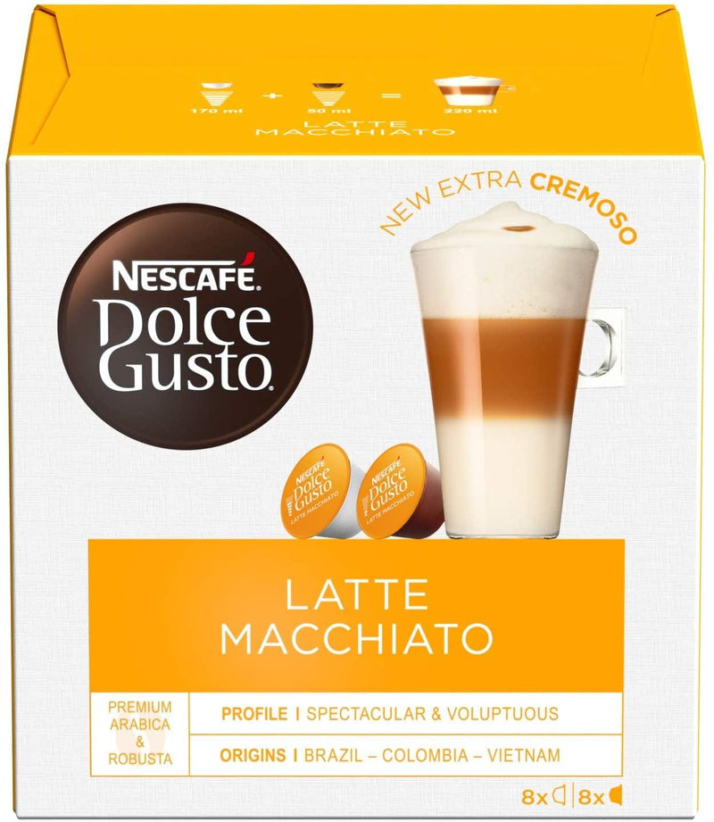NESCAFÉ DOLCE GUSTO Latte Macchiato Coffee, 16 Pods (24 Servings, Pack of 3) - Papaval