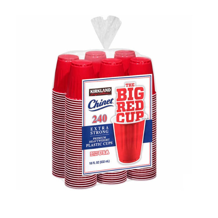Kirkland Signature Chinet 18 oz Red Plastic Cup, 240 Count