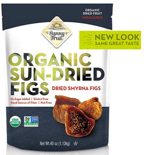 Organic Sun Dried Figs Sunny Fruit, Gluten Free Nut Free 1.13kg