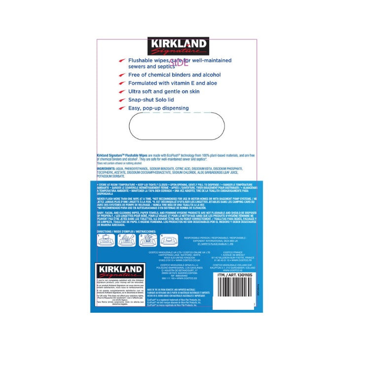 Kirkland Signature Moist Flushable Wipes, 632 Count