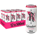 Relentless Raspberry Zero Sugar Energy Drink Pack of 12 x 500ml
