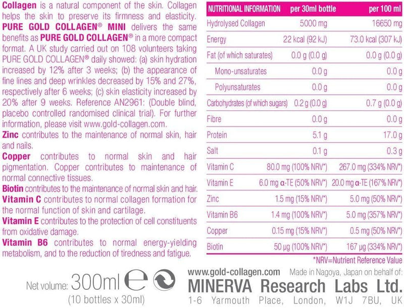 Pure Gold Collagen Forte Anti Aging Beauty Supplement 10x50ml - Papaval