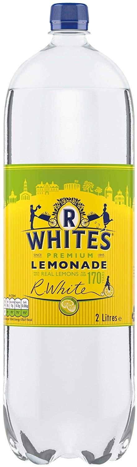 R Premium Whites Lemonade Made With Real Lemon Soft Drink 8 x 2L - Papaval