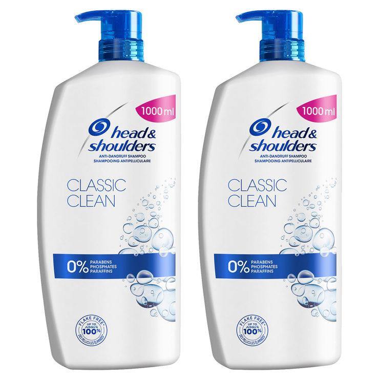 Head & Shoulders Moistured PH Balanced Shampoo, 2 x 1L in 2 Varieties - Papaval