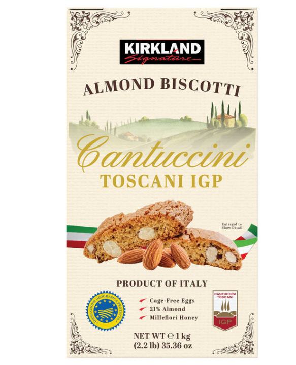 Kirkland Signature Cantuccini Toscani IGP Almond Biscotti, 1kg