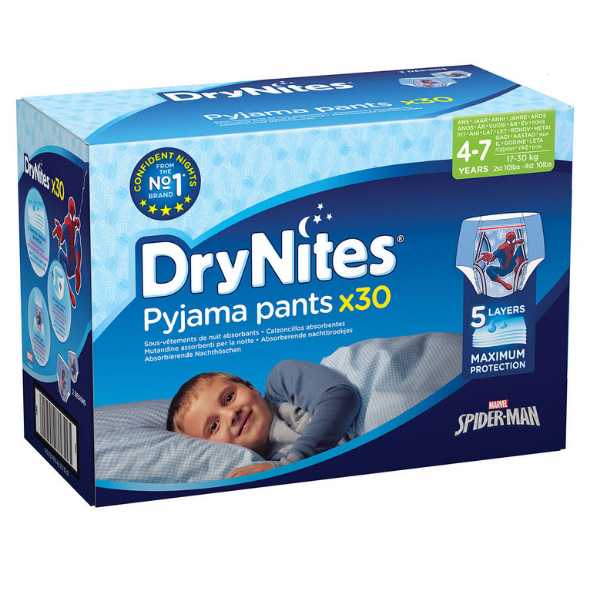 Huggies DryNites 5 Layers Comfortable Pyjama Pants for Boys 4-7 Years, 30 Pack - Papaval