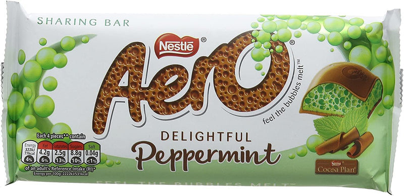 FULL BOX OF NEW NESTLE AERO PEPPERMINT MINT CHOCOLATE BAR 24 x 36 g - Papaval