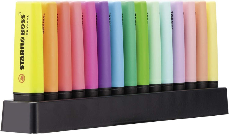 Highlighter - STABILO BOSS ORIGINAL Deskset of 15 Assorted Colours - Papaval