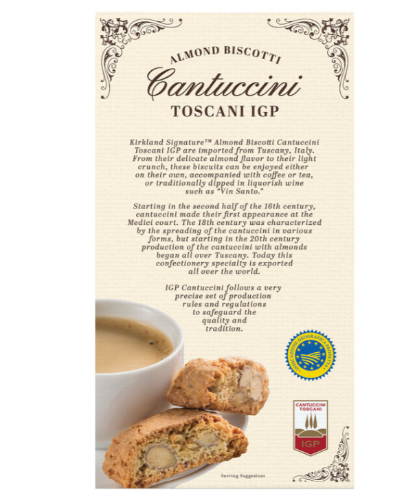 Kirkland Signature Cantuccini Toscani IGP Almond Biscotti, 1kg