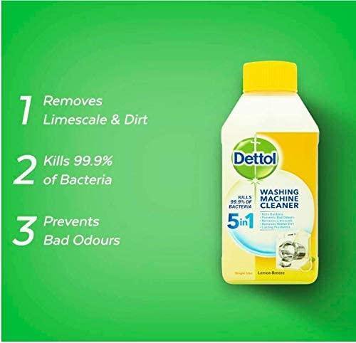 Dettol Washing Machine Cleaner Lemon Citrus, Pack of 3 x 250 ml - Papaval