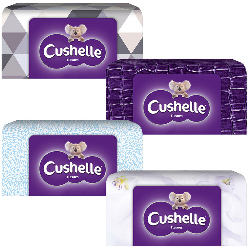 Cushelle 4-Ply Facial Tissues, 6 x 80 Sheets