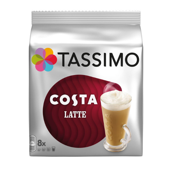 Tassimo Costa Latte Authentic smooth taste Coffee Pack of 5x8 Pods(40 servings) - Papaval