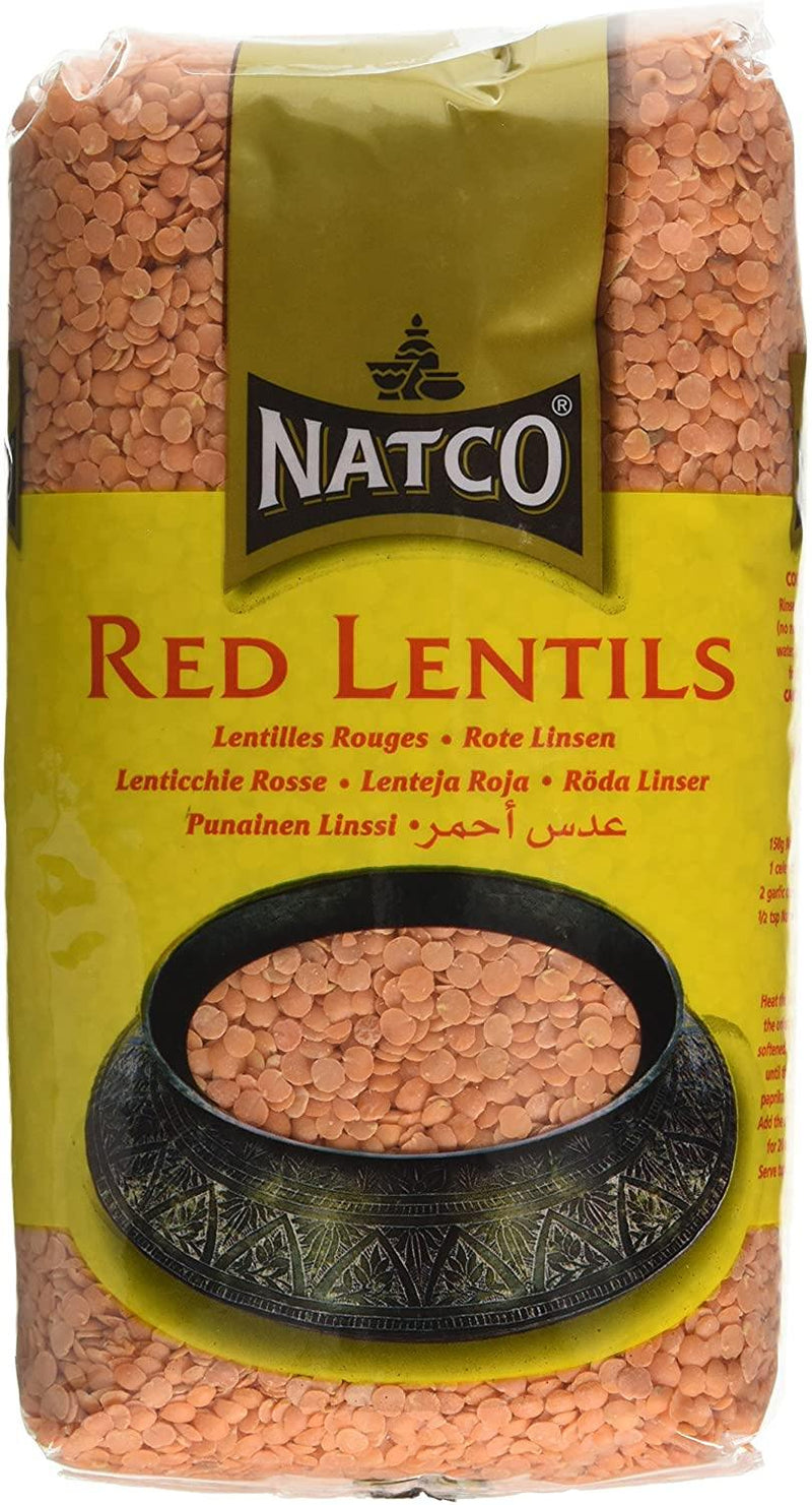Natco Red Lentils source of protein and fibre Masoor dal 5 kg Vegan - Papaval