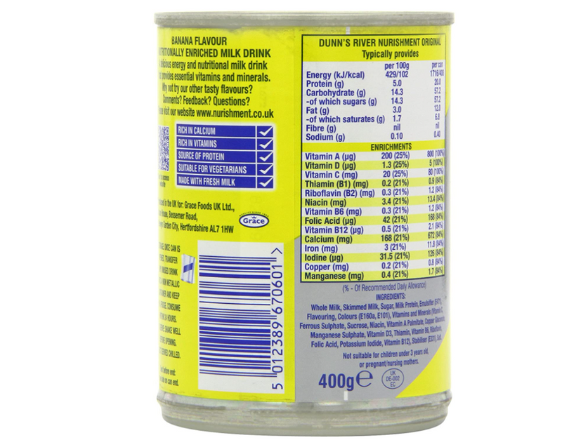 Nurishment The Original Banana Flavour 400g (Pack of 12)