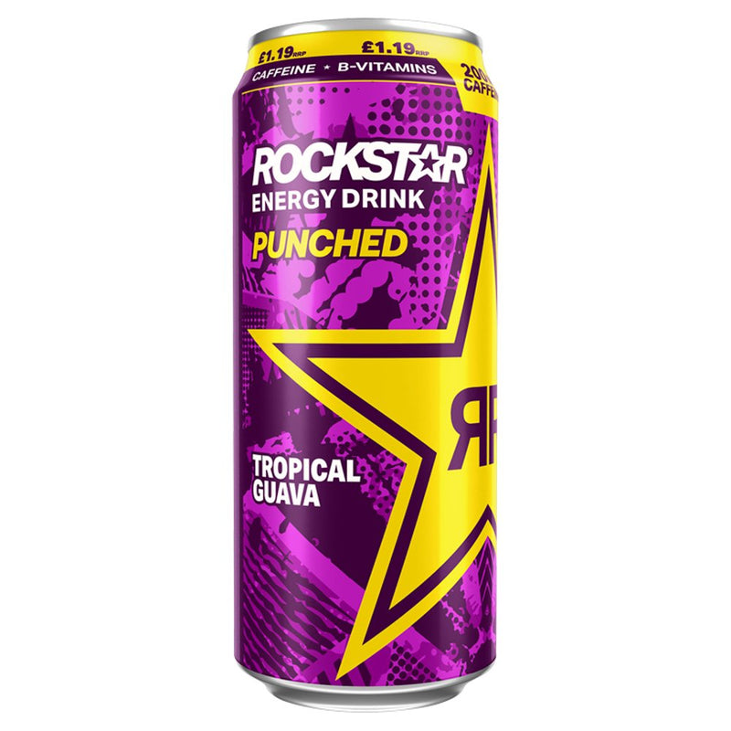 Rockstar, Punched Energy Drink Tropical Guava  500 ml cans, (Pack of 12)
