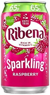 Ribena Sparkling Raspberry 330ml cans (Pack of 24)