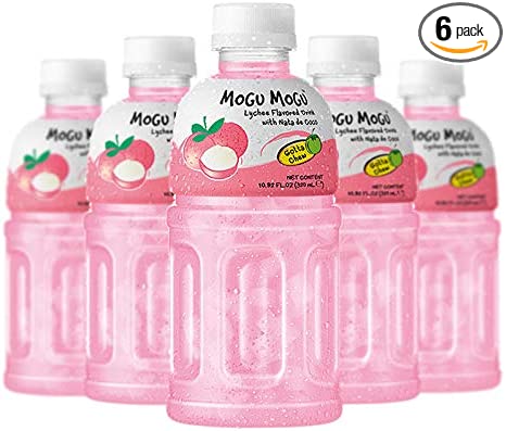 Mogu Mogu Lychee Drink with NATA de Coco (Gotta Chew) 320ml (6 Bottles)