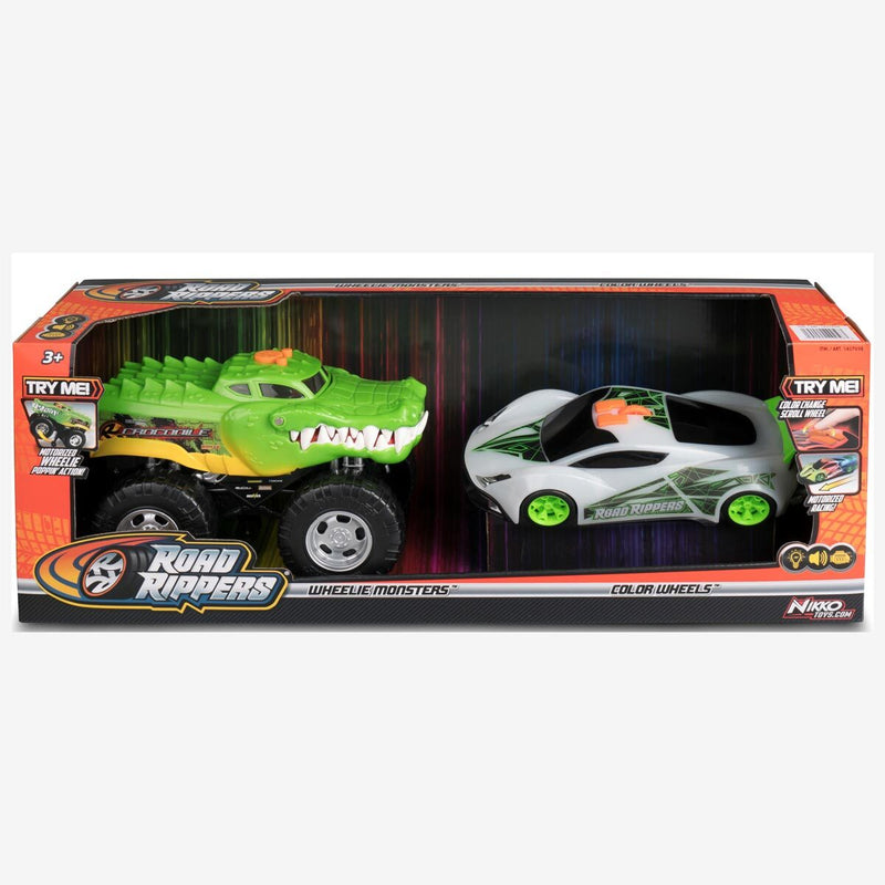 Road Rippers Wheelie Monsters Crocodile Truck & Colour Wheels (3+ Years) - 10 Inch (25 cm)