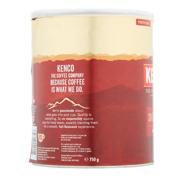 Kenco Smooth Instant Medium Roast Really Granules Coffee Tins , 750g - Papaval