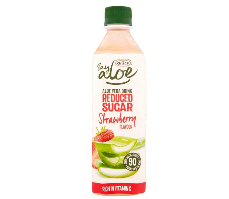 Grace Aloe Vera Drink Strawberry Flavour, 12 x 500ml