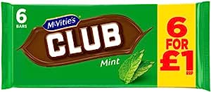McVitie's Club Mint Bars 6 x 22g (132g) x Case of 12