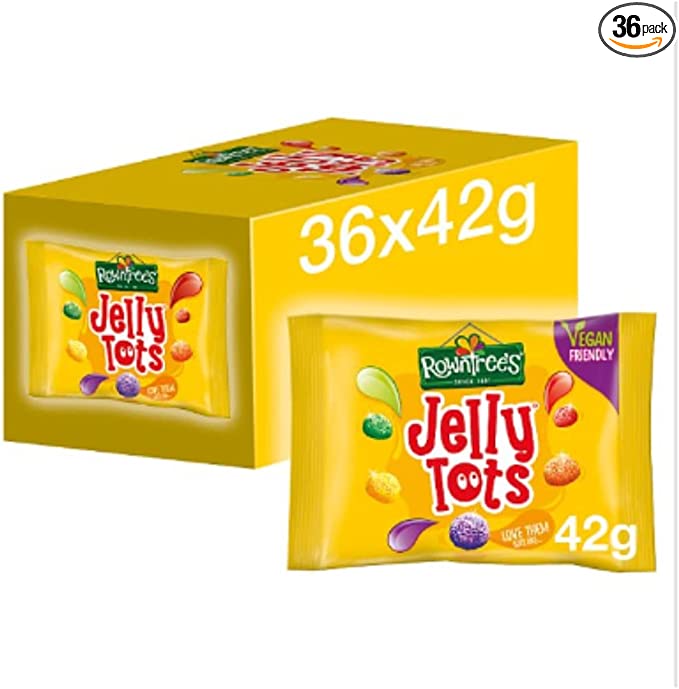Rowntree's Jelly Tots Sweets Bag 42g x Case of 36