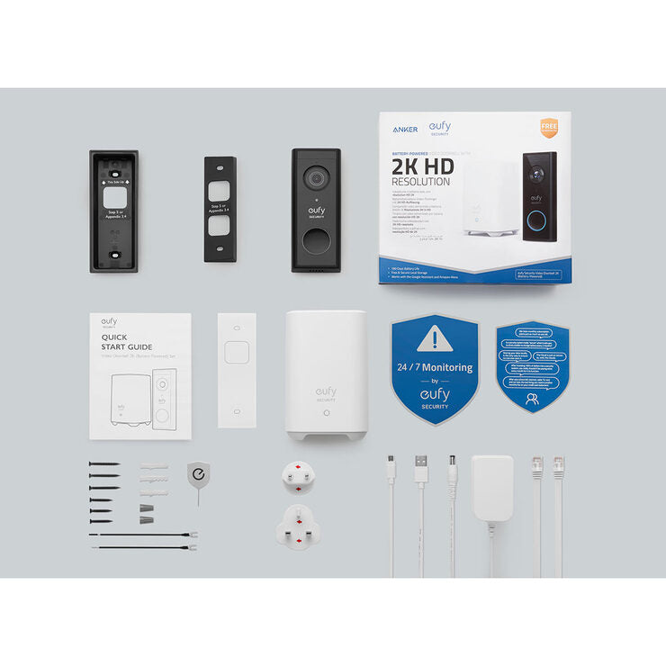 Eufy 2K Battery Powered Video Doorbell with Homebase