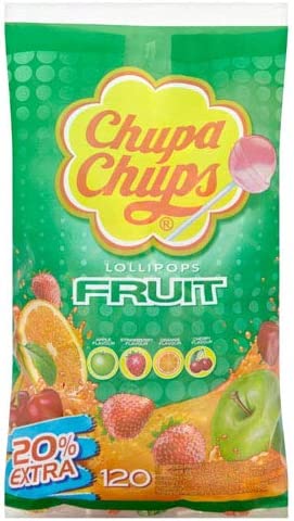 Chupa Chups Fruit 120 Lollipops Bag - 12 x 120 gm