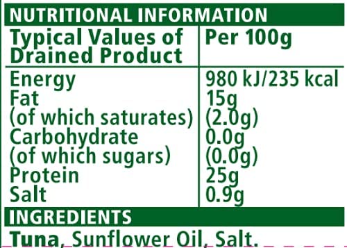 John West Tuna Chunks In Sunflower Oil  Pack of 12x145g