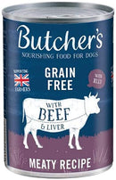Butchers Beef And Liver Chunks In Jelly Complete Wet Dog Food, Pack of 12 x 400gm