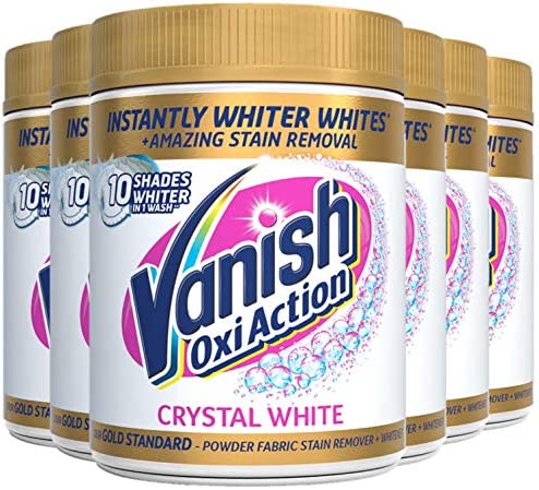 Vanish Gold Oxi Action Fabric Whitener and Stain Remover Powder For Whites 470g, Multipack of 6