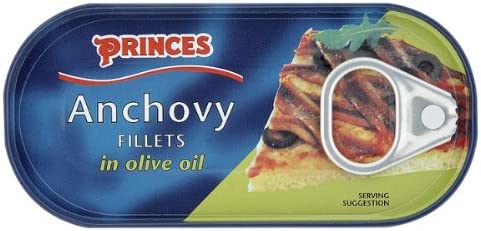 Princes Anchovy Fillets in Olive Oil 50g Case of 12
